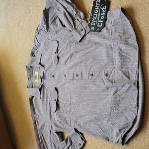 Eddie Bauer Button Up Shirt Long Sleeve Medium Gray Plaid